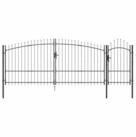 vidaXL Gartentor, Gartentor mit Schloss Grau 100 x 400 cm Stahl