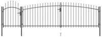 vidaXL Gartentor, Gartentor mit Speerspitzen 5x1,75 m Schwarz