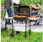 Outsunny Holzkohlegrill mit abschlie&szlig;barem Deckel Grillrost R&auml;der Griff,...