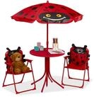 relaxdays Garten-Kindersitzgruppe Camping Kindersitzgruppe mit Schirm,...