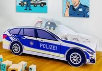 Kids Collective Autobett Kinderbett Jugendbett Polizei 70x140, 80x160 cm mit