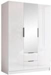 MIRJAN24 Kleiderschrank Calwi II Gloss (mit drei Dreht&uuml;ren und zwei Schubladen)