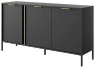 Masseno Kommode LORENZO 153 cm Sideboard mit 3 T&uuml;ren Anthrazit