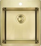 Deante Edelstahlsp&uuml;le Einbausp&uuml;lbecken Goldfarben eckig 45 cm Edelstahl mit...