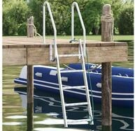 vidaXL Anlegeleiter, 5-Stufen Dockleiter Silber 58 x 77 x 191 cm Aluminium