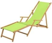 ERST-HOLZ Gartenliege Holz-Liegestuhl Natur Strandholzstuhl Stofffarbe Pistazie