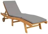 vidaXL Gartenliege Sonnenliege Braun und Hellgrau Polyester, 1 St.