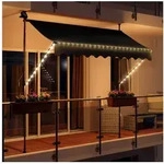 Swing&Harmonie Klemmmarkise LED - Balkonmarkise mit Kurbel Sonnenschutz Markise