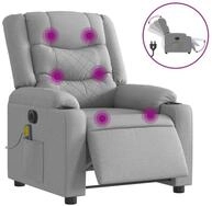 vidaXL Massagesessel, Relaxsessel Elektrisch Hellgrau Stoff