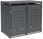 DEGAMO M&uuml;lltonnenbox TRIER, Stahl grau, f&uuml;r 2 Tonnen 120 oder 240 Liter