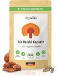 myvial Reine Bio Reishi Kapseln aus dem ganzen Fruchtk&ouml;rper des Reishi-Pilzes
