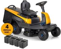 STIGA GARDEN Akku-Rasentraktor Swift 372e Kit, 72 cm Schnittbreite, Set, 4x 48...