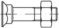 Contorion Schraube DIN 608 Senkkopfschraube M10x40 Stahl 8.8 blank m. Nase u....
