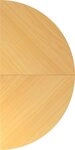 HAMMERBACHER Schreibtisch Anbautisch 160x80cm 2xViertelkreis/Fu&szlig; Buche/Silber
