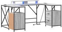 vidaXL Schreibtisch Schreibtisch Graues Sonoma 182 x 101 x 87,5 cm Holzwerkstoff