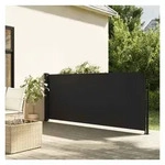 furnicato Markise Ausziehbare Seitenmarkise 120x600 cm Schwarz, Polyester mit