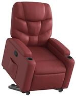 vidaXL Sessel Relaxsessel mit Aufstehhilfe Weinrot Kunstleder (1-St)