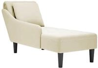 vidaXL Chaiselongue, Chaiselongue mit Kissen und Rechter Armlehne Creme Samt