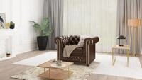 S-Style M&ouml;bel Chesterfield-Sessel Jeff aus veganem Leder mit Holzf&uuml;&szlig;en, mit