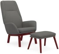 vidaXL Relaxsessel, Sessel mit Hocker Hellgrau Stoff
