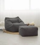 mokebo Sitzsack Der L&uuml;mmel (aus Cordstoff), gem&uuml;tlicher Cordsessel mit Hocker...
