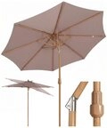Sekey Sonnenschirm &Oslash; 300 cm Sonnenschirm Holz Gartenschirm Knickbar,...