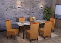 MCW Esszimmerstuhl Var-M42-6 (Set, 6 St), 6er-Set, geflochten, Beine aus Holz
