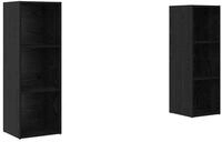 vidaXL TV-Schrank TV-Schrankset 2 pcs Schwarz Eichen-Optik 107 x 35 x 37 cm...