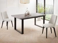 WFL GROUP Esstisch Valentino ausziehbar rechteckig loft mit schwarzen...