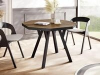 WFL GROUP Esstisch Desmond Black ausziehbar achteckig industrial mit schwarzen