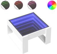 vidaXL Couchtisch NA Couchtisch mit Infinity-LED Wei&szlig; 50x53x30 cm