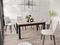 WFL GROUP Esstisch Davidof ausziehbar rechteckig modern mit schwarzen Holzbeinen