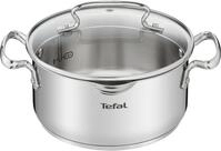 Tefal Kochtopf Duetto+, Edelstahl 18/10, hochglanzpoliert, Glasdeckel mit