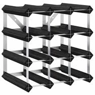 vidaXL Weinregal Weinregal f&uuml;r 12 Flaschen Schwarz Massivholz Kiefer, 1-tlg.