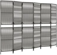 vidaXL Raumteiler Paravent 6-tlg. Grau Poly Rattan, 1-tlg.