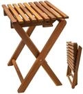 Spetebo Hocker Akazien Klapphocker natur ge&ouml;lt 37 x 29 cm (Anzahl, 1 St.,...