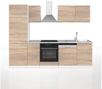 Vicco K&uuml;chenzeile Optima, Sonoma/Wei&szlig;, 270 cm ohne Arbeitsplatte