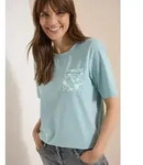 CECIL T-Shirt mit Brusttasche blau L (42)