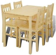 vidaXL Essgruppe, Esstisch Holztisch mit 4 Holzst&uuml;hlen Esszimmerset Essgruppe