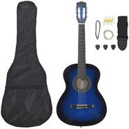 vidaXL Westerngitarre 8-tlg. Klassikgitarren-Set f&uuml;r Anf&auml;nger Blau 3/4 36"