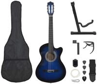 vidaXL Westerngitarre 12.-tlg. Westerngitarre Set mit 6 Saiten Blau-Schattiert...