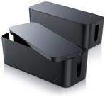 BEARWARE Kabelbox, (2-tlg), Kabel Box mit Gummif&uuml;&szlig;en - Kabelmanagement /...