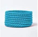 Homescapes Brotkorb Gestrickter Aufbewahrungskorb, 100% Baumwolle t&uuml;rkis - 37...