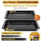 ICQN Backblech 455 x 375 x 30 mm Set, Emaille, (2-St), Kratzfest & Rostfrei,...
