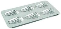 Backblech GOBEL - Blech 6 Madeleines Gourmandes - Wei&szlig;blech - 395 x 200 mm.