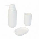 relaxdays Badaccessoire-Set Bad Accessoires 3-teilig, wei&szlig;