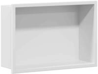 vidaXL Duschwand Duschnische Wei&szlig; 30 x 20 x 9,5 cm Edelstahl, (1 tlg)
