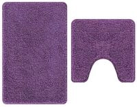 vidaXL Badematte Anti-Rutsch Badematten-Set 2 Stk. Lila 50 x 50 cm PP, H&ouml;he...