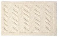 Homescapes Badematte Rutschfeste Hochflor-Badematte mit Chevron-Muster, wei&szlig;,...