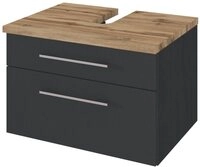 HELD M&Ouml;BEL Unterschrank Unterbeckenschrank Davos 60 cm graphit/matt grau